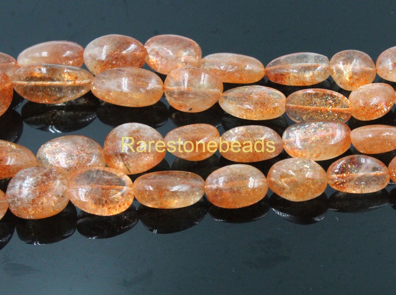 Natural Sun Stone, Top Quality Gemstone, Cabochon Gemstone, Nuggets Shape Stone, Top Drilled stone, Size 5x10 To 8x16 MM Quantity 10 pieces image 8