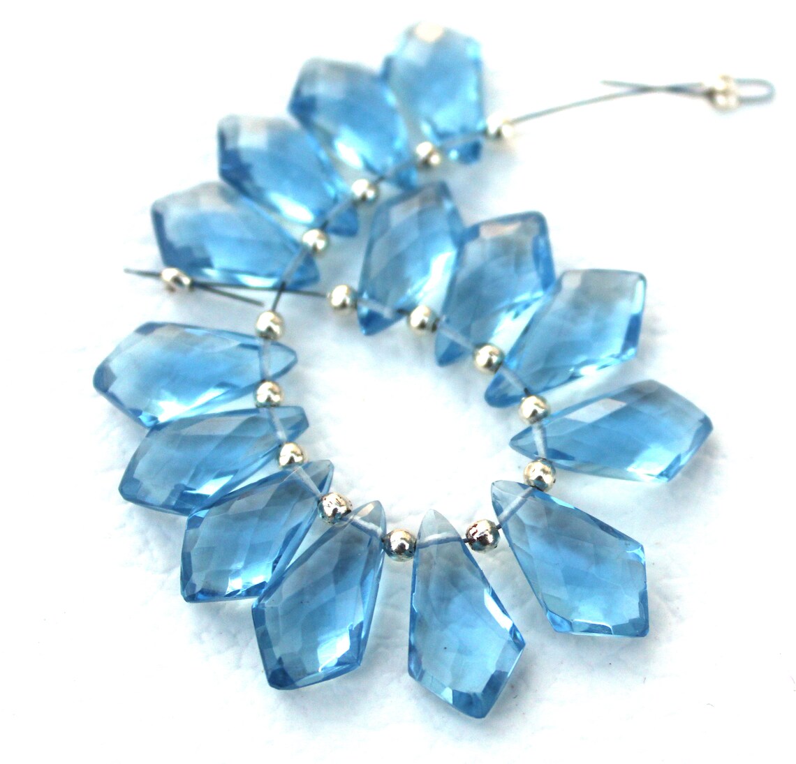 10 Pieces Royal Blue Quartz fancy shape drilled gemstone for Etsy