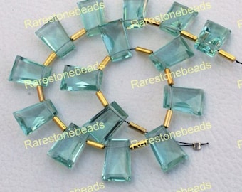 10 piece aquamarine quartz stone, drilled gemstone, aquamarine beads, beaded jewelry, aquamarine glass, AAA quality aquamarine size 10x14 mm