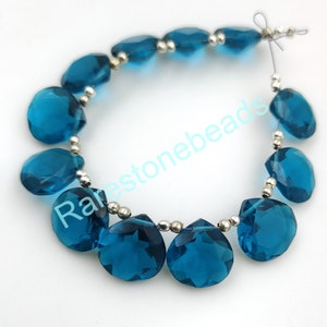 Apatite Cut Stone, 10 Pieces, Drilled stone, Apatite Beads, Faceted gemstone, Apatite Glass Jewelry, Gemstone Heart, Beads size 12x12 mm