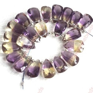 10 Pieces Ametrine quartz, top drilled fancy shape beads, two color Amethyst, Ametrine Color Glass, AAA quality beads earring size 8x14 mm