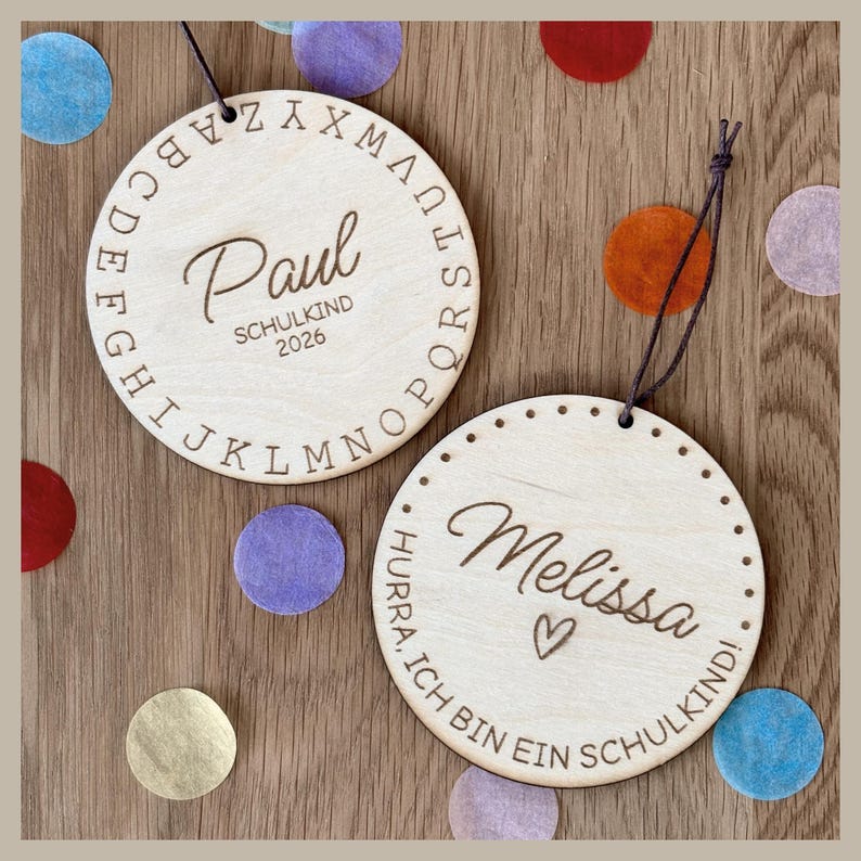 Einschulung Geschenk - Holzanhänger