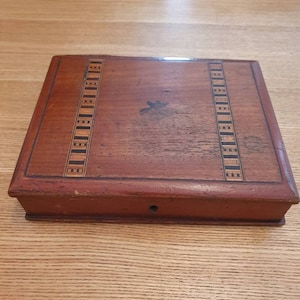 Superb Edwardian Very Rare Miniature Travelling Writing Slope Inlaid