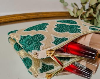 Boho chic pouch made of Moroccan brocade with mosaic pattern