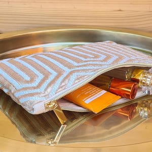 Täschchen, Kosmetiktasche, Schminktasche aus marokkanischem Brokatstoff | schimmernd