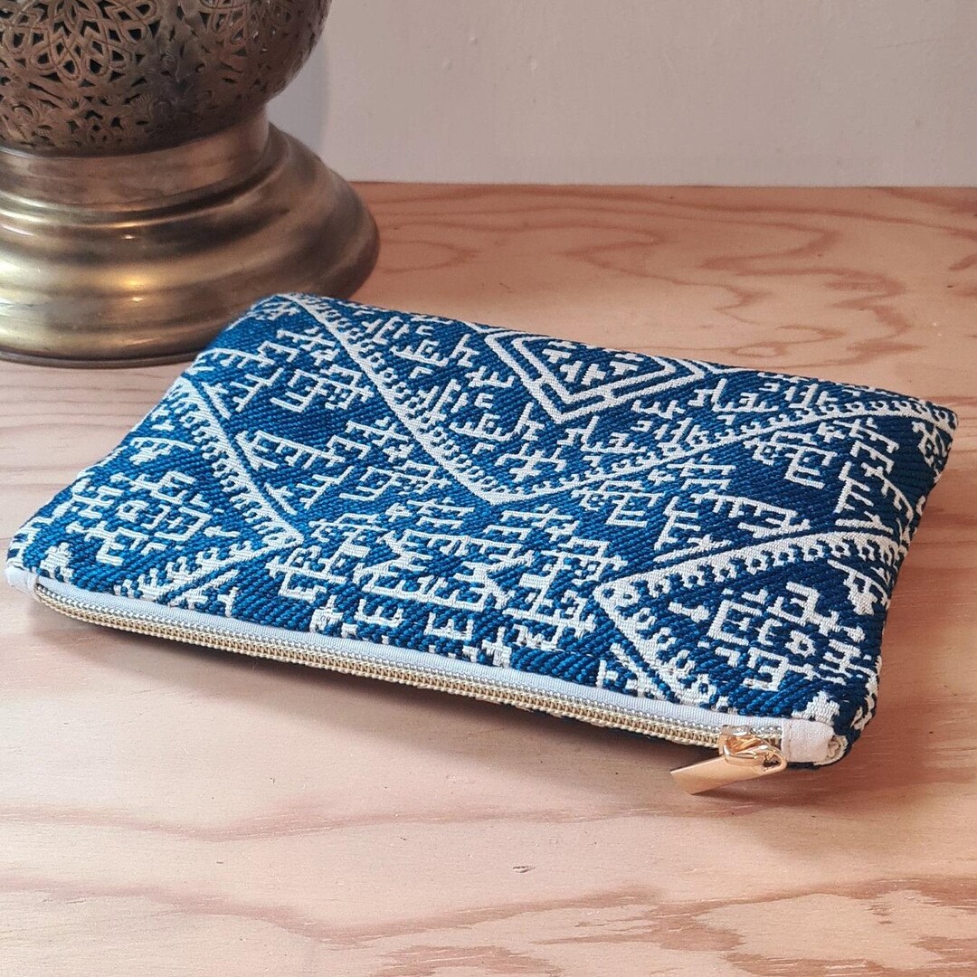 Tarz Pattern Cosmetic Bag Made of Moroccan Fabric With the Traditional Tarz-el-fesi ...