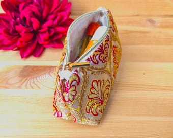 Kosmetiktasche aus marokkanischem Brokat | Schminktäschchen, Kulturbeutel, Ethno Style | Handgemacht