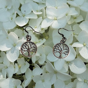 Tree of Life Earrings, Spiritual, Dangle Earrings, Bronze, Drop Earrings, Handmade Gift, Gift for Her, Charm Earrings, Metal Earrings, Gift