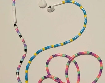 Custom Beaded Earbuds: Personalized Color Palette, USB-C or Jack