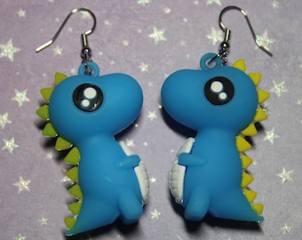 Upcycled Toy Dangle Earrings: Panda, Dinosaur, Cactus, Unicorn