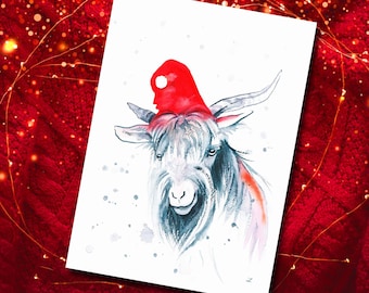 Christmas Goat Art Print Festive Julbock Goat Germanic Scandinavian Christmas Yule Goat Julbocken Old Yuletide Folklore Winter Solstice Art