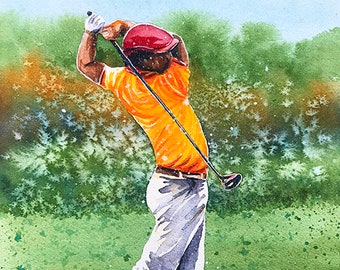 イギリスゴルファーの絵画 ゴルフアート GOLF Art 久我修一 ゴルフ絵画 高画質インクジェット