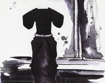 Dachshund Waiting Looking Out a Window Art Print Dachshund Mom Dad Parents Gifts Dachshund Lover Wall Decor Wiener Dog Doxin Sausage Dog