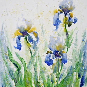 Irises - original watercolor painting on paper - irises, iris painting, iris watercolor, floral art, flowers, nature art, floral watercolor