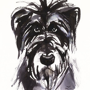 Irish Wolfhound Art Print Sighthound Fluffy Cute Funny Dog Nursery Wall Decor Serious Dog Face Portrait Irish Wolfhound Mom Dad Parents Gift