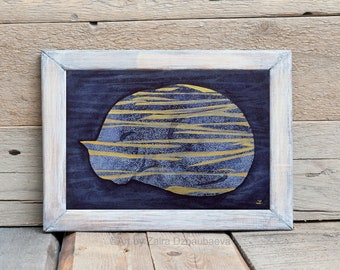 Gato durmiente Acuarela original Pintura Gatos Felinos Mascotas Tabby Azul y oro Acuarela Arte de pared Animales Guardería Decoración Niños Dormitorio Arte