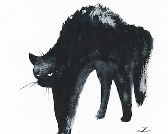 原画#3151 黒猫　海　カンヌ　フランス　水彩画　ドローイング　インテリア　猫 61NofqtTPrL._UF350,350_QL50_.jpg