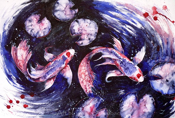 Butterfly Koi Fine Art Print Koi Carps Koi Art Fish Yin Etsy