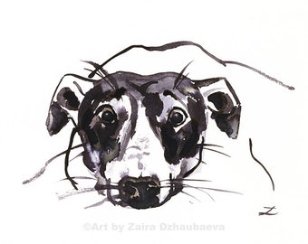 Galgo Impressão Artística Preto e Branco Galgo Retrato de Cão Galgo Desenho a Tinta Galgo Mãe Pai Pai Galgo Sonolento Descansando Galgo