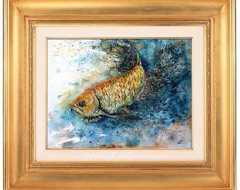 血紅龍　アロワナ　アクリルガッシュ　絵画　版画 楽天市場】血紅龍の通販