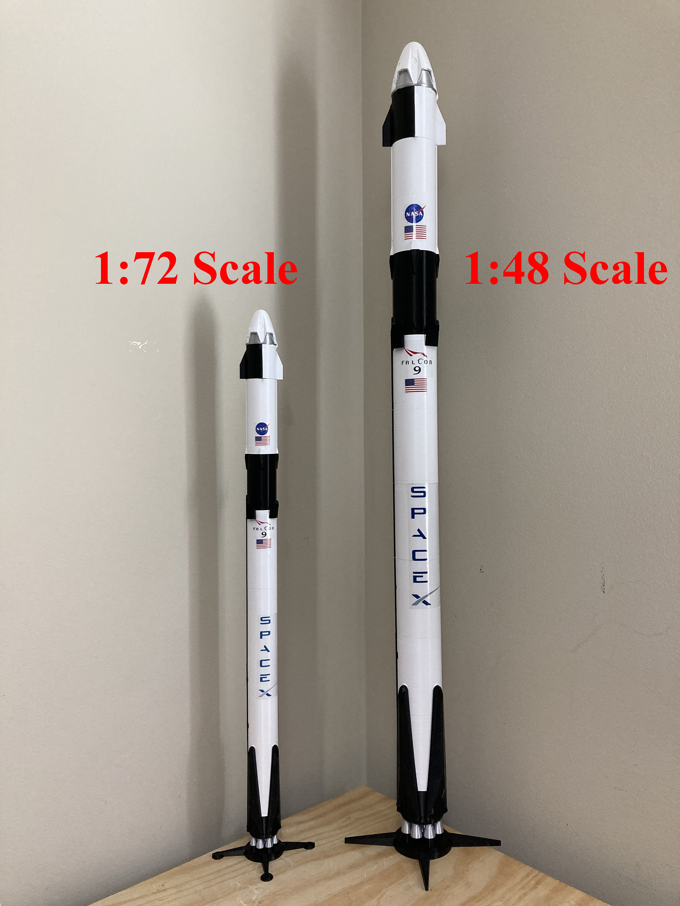 Large 5ft SpaceX Falcon 9 Demo-2 Model w/ Crew Dragon 1:48 | Etsy