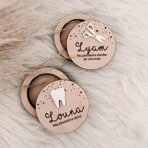 Personalized baby keepsake box – first tooth or lock of hair – birth gift