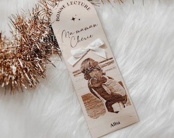 Personalized bookmark portrait engraving grandma, mom, grandmother gift, family gift