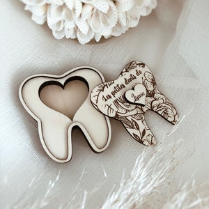 Children's milk tooth box with personalized engraving