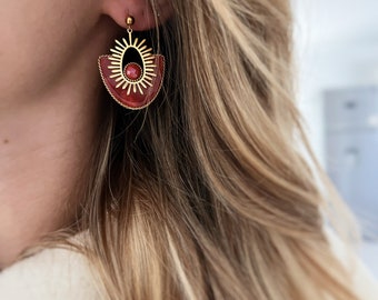 Gold stainless steel earrings for women ••LUCE