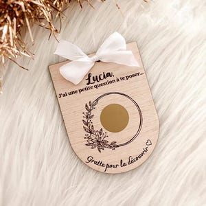 Personalized surprise request box for birth announcement, witness, godmother.. ••Wood engraving