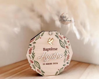 Boîte pour baptême à personnaliser avec hirondelle doré | Boîte à bijoux pour baptême gravure personnalisé | Baptême enfant | religieux