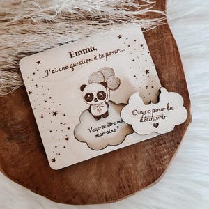 Personalized surprise request for birth announcement, witness, godmother.. ••Wood engraving