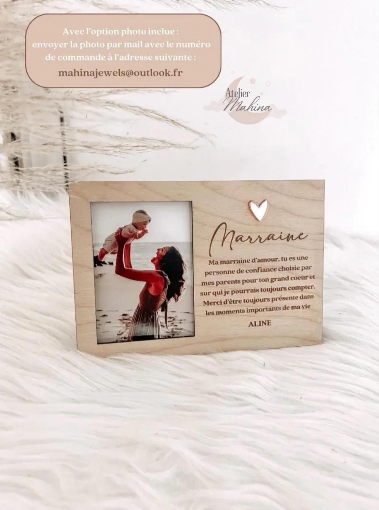 À Ma Maman-Cadre en bois 1 Photo personnalisé avec texte – FR