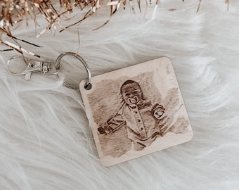 Baby portrait key ring, love, family, Father's Day, Mother's Day