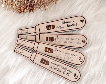 Pregnancy announcement, personalized pregnancy test