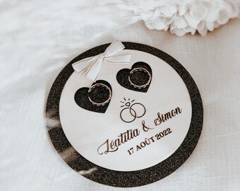 Porte alliances mariage avec gravure personnalisée