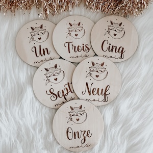 Cartoncini cardine rotondi in legno da 10 cm per personalizzare ••NASCIA