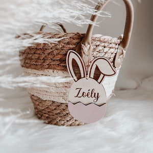 Personalized Easter egg hanging for children's basket