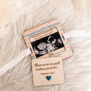 Surprise request with personalized child's photo for godmother or godfather ••Wood engraving