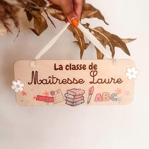 Bordje voor leraren om op de deur van een klaslokaal te hangen, cadeau voor leraren, gepersonaliseerde versiering voor de deur van leraren