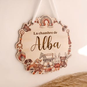 Personalized door sign for children&#39;s room with first name engraving