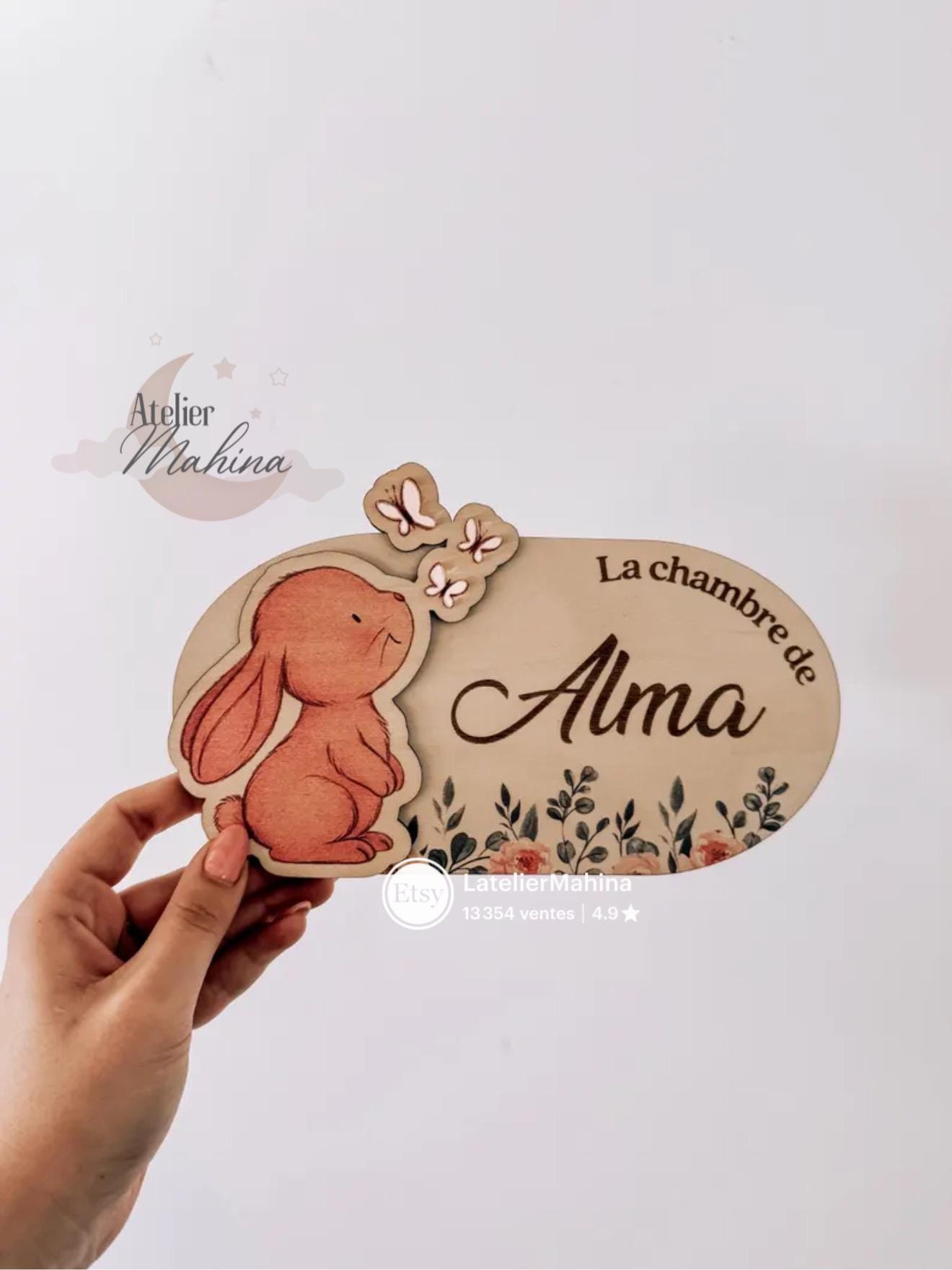 Plaque De Porte Personnalisée Bébé Garçon - Ovale Rigide - Réf 190 - Neuve