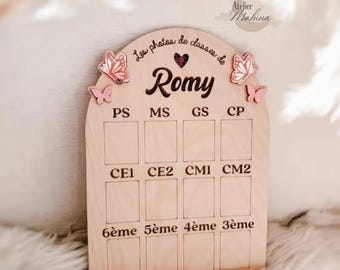 Personalisiertes Klassenfotoschild, Kindergarten bis Mittelschule, 3,5x4,5cm Fotos (Passfoto) Kinder Schulandenken - Schmetterlinge