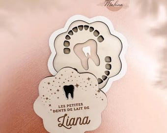 Children's milk tooth box with personalized engraving