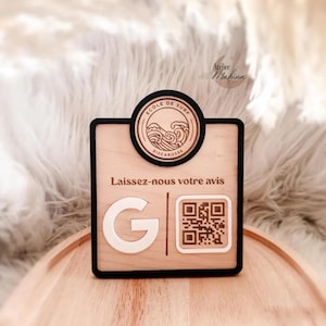 Pancarte avis Google avec QR Code pour entreprise, avec logo entreprise