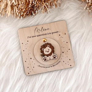 Personalized surprise request for birth announcement, witness, godmother.. ••Wood engraving