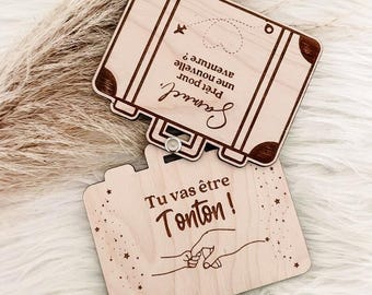 Annuncio di gravidanza, annuncio di zio, annuncio di zia, annuncio di gravidanza regalo a forma di valigia da personalizzare