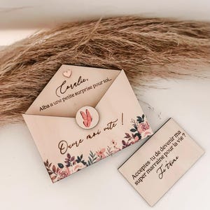 Surprise request envelope with personalized engraving for godmother