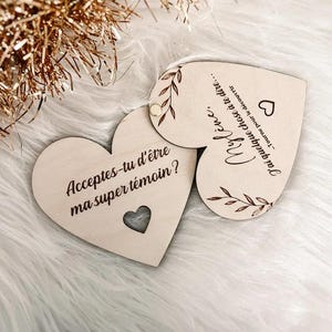 Personalized surprise request for witness request announcement, godmother.. ••Wood engraving
