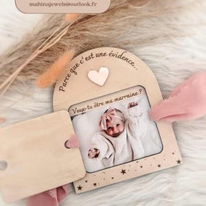Coffret demande surprise personnalisée avec photo enfant, demande marraine, parrain